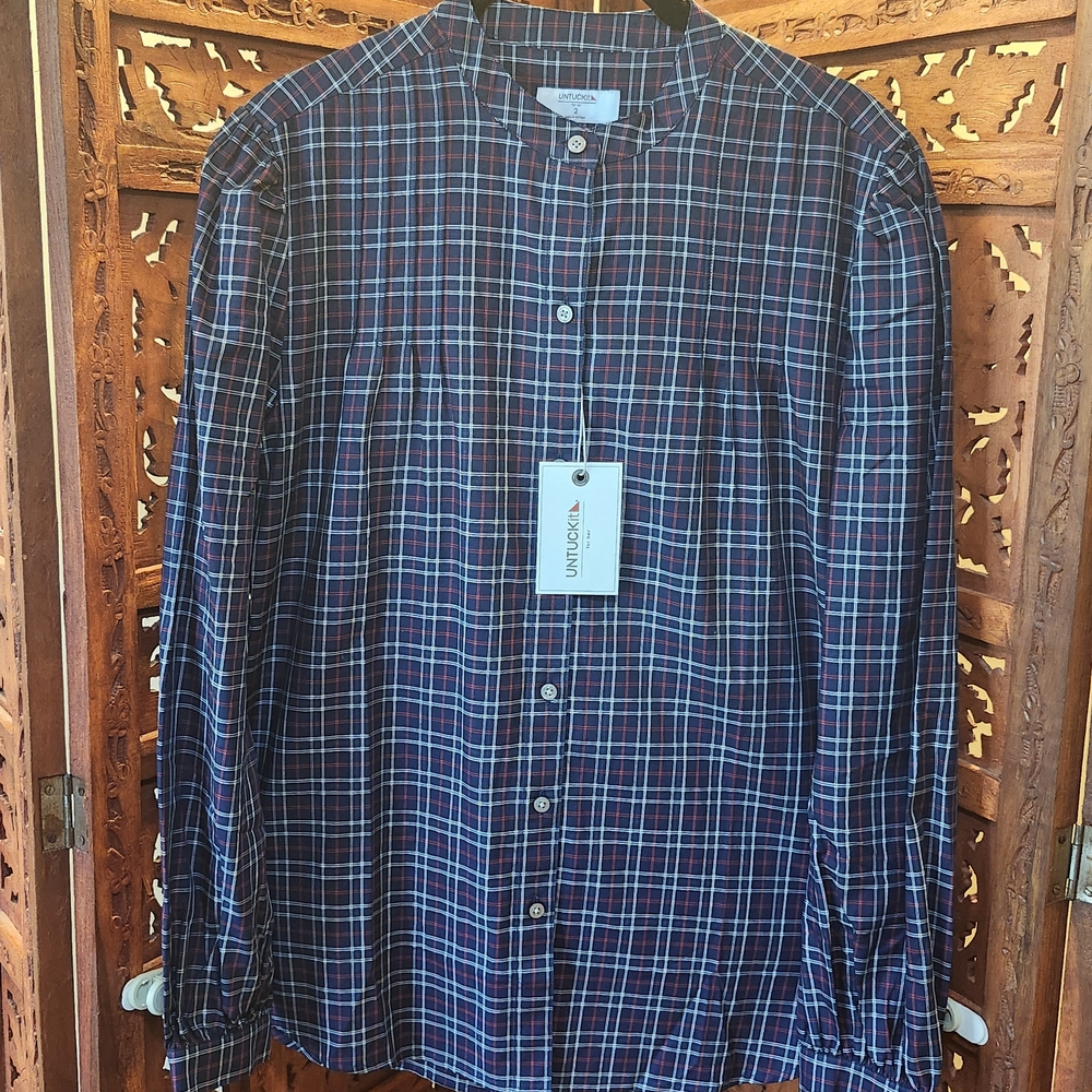 UNTUCKit Women's Multicolor Plaid Button Down Shirt